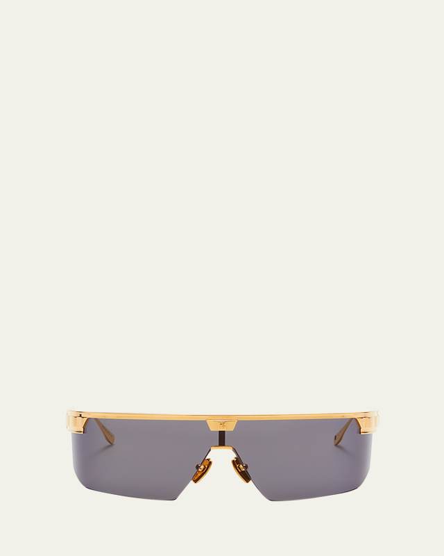 Major Half-Rimmed Titanium Shield Sunglasses